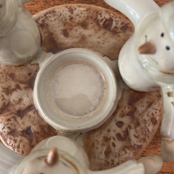 Votive holder Circle of Snowmen Exc Cond PO - Picture 3 of 6
